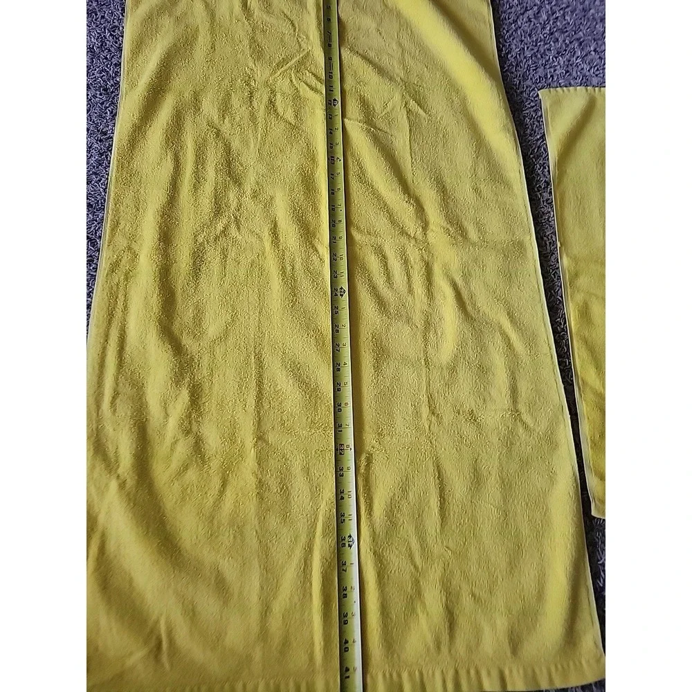 Vintage Fieldcrest Bath And Hand Towel Bright Yellow MADE In USA